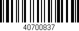 Código de barras (EAN, GTIN, SKU, ISBN): '40700837'