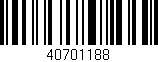 Código de barras (EAN, GTIN, SKU, ISBN): '40701188'