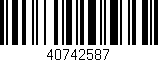 Código de barras (EAN, GTIN, SKU, ISBN): '40742587'