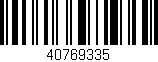Código de barras (EAN, GTIN, SKU, ISBN): '40769335'