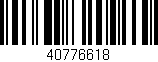 Código de barras (EAN, GTIN, SKU, ISBN): '40776618'