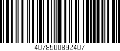 Código de barras (EAN, GTIN, SKU, ISBN): '4078500892407'