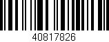 Código de barras (EAN, GTIN, SKU, ISBN): '40817826'