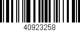 Código de barras (EAN, GTIN, SKU, ISBN): '40923258'