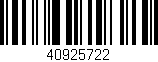 Código de barras (EAN, GTIN, SKU, ISBN): '40925722'