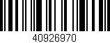Código de barras (EAN, GTIN, SKU, ISBN): '40926970'