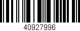 Código de barras (EAN, GTIN, SKU, ISBN): '40927996'