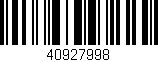 Código de barras (EAN, GTIN, SKU, ISBN): '40927998'