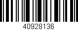 Código de barras (EAN, GTIN, SKU, ISBN): '40928136'