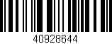 Código de barras (EAN, GTIN, SKU, ISBN): '40928644'
