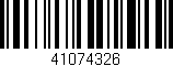 Código de barras (EAN, GTIN, SKU, ISBN): '41074326'