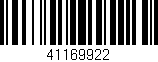 Código de barras (EAN, GTIN, SKU, ISBN): '41169922'