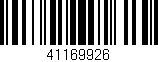 Código de barras (EAN, GTIN, SKU, ISBN): '41169926'