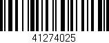 Código de barras (EAN, GTIN, SKU, ISBN): '41274025'