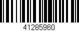 Código de barras (EAN, GTIN, SKU, ISBN): '41285960'