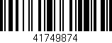 Código de barras (EAN, GTIN, SKU, ISBN): '41749874'