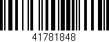 Código de barras (EAN, GTIN, SKU, ISBN): '41781848'