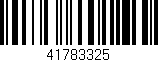 Código de barras (EAN, GTIN, SKU, ISBN): '41783325'