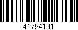 Código de barras (EAN, GTIN, SKU, ISBN): '41794191'