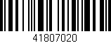 Código de barras (EAN, GTIN, SKU, ISBN): '41807020'