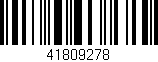 Código de barras (EAN, GTIN, SKU, ISBN): '41809278'