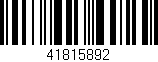 Código de barras (EAN, GTIN, SKU, ISBN): '41815892'