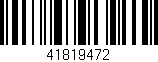 Código de barras (EAN, GTIN, SKU, ISBN): '41819472'
