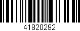 Código de barras (EAN, GTIN, SKU, ISBN): '41820292'