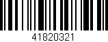 Código de barras (EAN, GTIN, SKU, ISBN): '41820321'