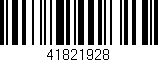 Código de barras (EAN, GTIN, SKU, ISBN): '41821928'