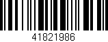 Código de barras (EAN, GTIN, SKU, ISBN): '41821986'