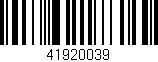 Código de barras (EAN, GTIN, SKU, ISBN): '41920039'