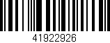 Código de barras (EAN, GTIN, SKU, ISBN): '41922926'