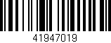 Código de barras (EAN, GTIN, SKU, ISBN): '41947019'