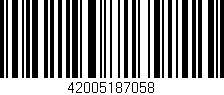 Código de barras (EAN, GTIN, SKU, ISBN): '42005187058'