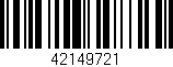 Código de barras (EAN, GTIN, SKU, ISBN): '42149721'