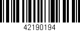 Código de barras (EAN, GTIN, SKU, ISBN): '42190194'