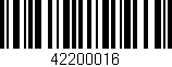 Código de barras (EAN, GTIN, SKU, ISBN): '42200016'