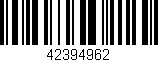 Código de barras (EAN, GTIN, SKU, ISBN): '42394962'