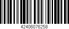 Código de barras (EAN, GTIN, SKU, ISBN): '42406076258'