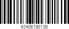 Código de barras (EAN, GTIN, SKU, ISBN): '42406190138'
