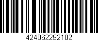 Código de barras (EAN, GTIN, SKU, ISBN): '424062292102'