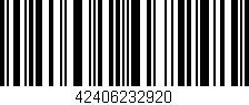 Código de barras (EAN, GTIN, SKU, ISBN): '42406232920'