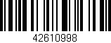 Código de barras (EAN, GTIN, SKU, ISBN): '42610998'