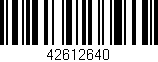 Código de barras (EAN, GTIN, SKU, ISBN): '42612640'