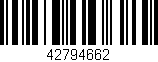 Código de barras (EAN, GTIN, SKU, ISBN): '42794662'