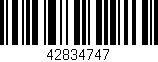 Código de barras (EAN, GTIN, SKU, ISBN): '42834747'