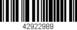 Código de barras (EAN, GTIN, SKU, ISBN): '42922989'