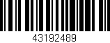 Código de barras (EAN, GTIN, SKU, ISBN): '43192489'
