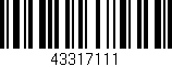 Código de barras (EAN, GTIN, SKU, ISBN): '43317111'